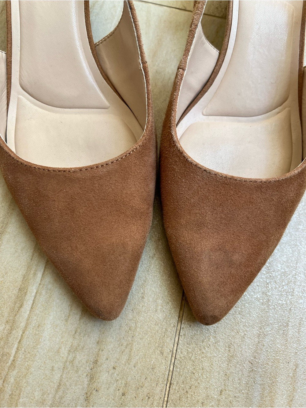 Jones New York Brown Suede Pointed-Toe Slingback Heels - Picture 5 of 6